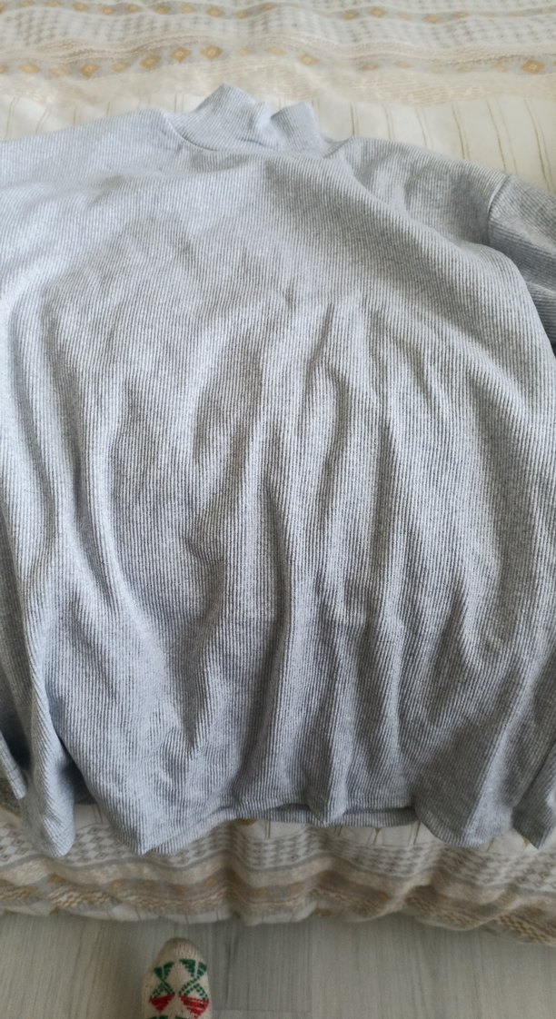 Gri erkek Kısa Boğazlı Triko Kazak - Görsel 2