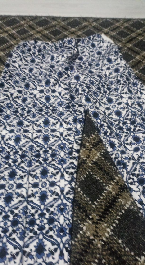 Koyu Mavi Desenli Bohem Kumaş Pantolon - Görsel 2