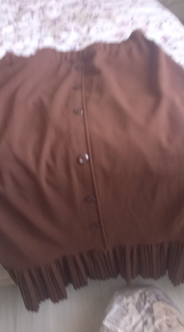 Düğmeli Kahverengi Midi Hamile Eteği - Görsel 3