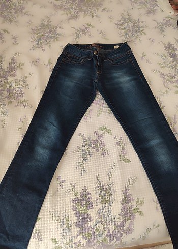 Kadın Koyu Mavi Bağcıklı Denim Jean