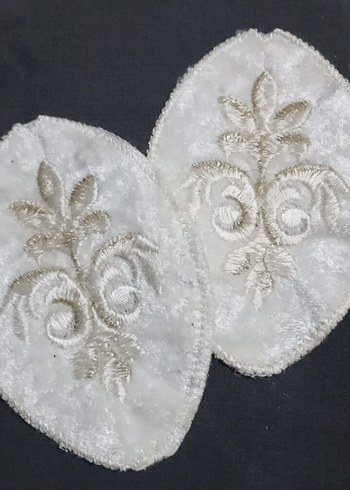 Simli nakışlı, kadife arma. - Görsel 2