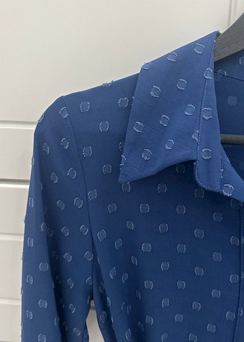 Koyu Mavi Midi Kadın Elbise - Görsel 4