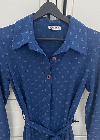 Koyu Mavi Midi Kadın Elbise - Görsel 3