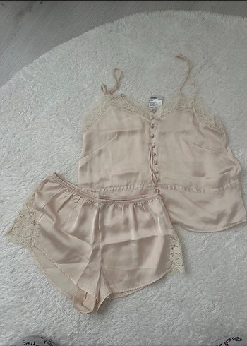 Bej Vintage Mini Kadın Pijama Takımı