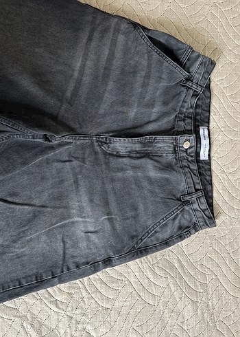 Bershka Koyu Gri Denim Jean