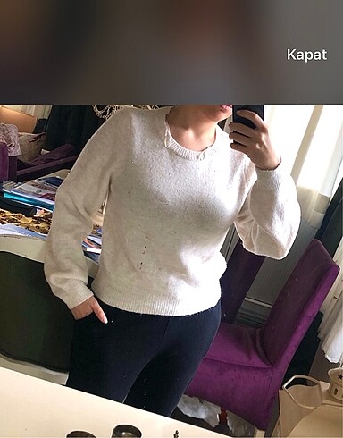 Krem Rengi Etiketli Kazak