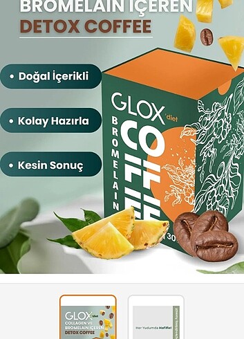 Diğer Glox kolejen ve bromelan destekli kahve 
