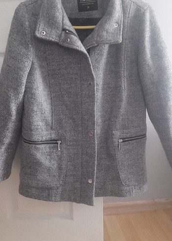 Gri Yün Düğmeli Midi  Kaban - Görsel 3