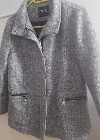 Gri Yün Düğmeli Midi  Kaban - Görsel 2