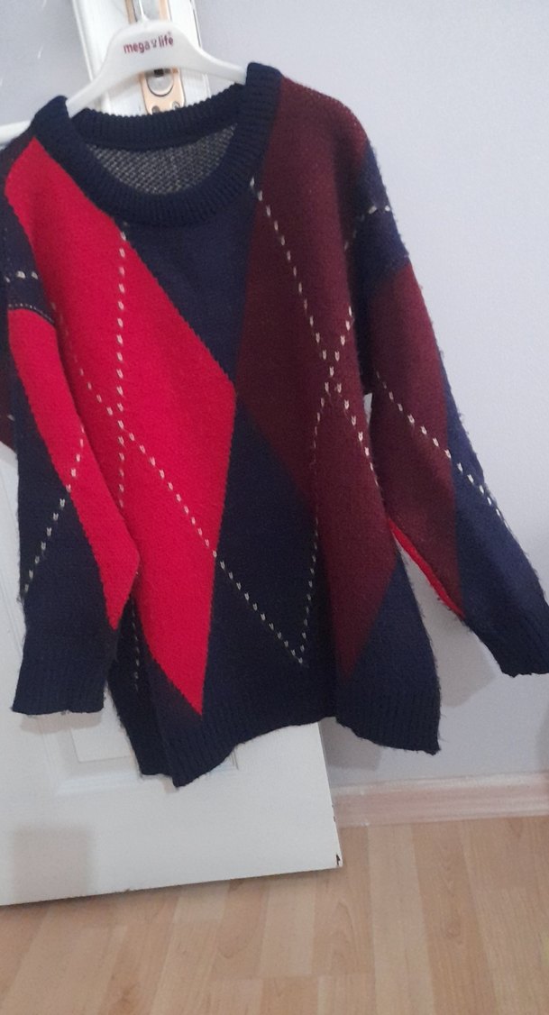 Bohem Çok Renkli Örgü Kadın Kazak - Görsel 3