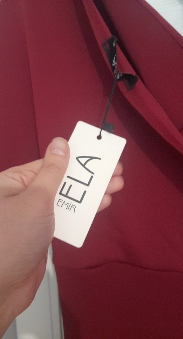 Bordo Kadın Uzun Kısa Kollu Elbise - Görsel 5