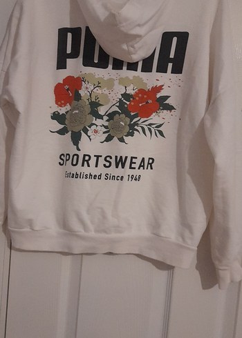 Puma Beyaz Fermuarlı Kadın Sweatshirt - Görsel 4