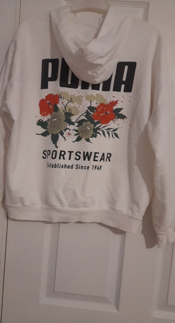Puma Beyaz Fermuarlı Kadın Sweatshirt - Görsel 4