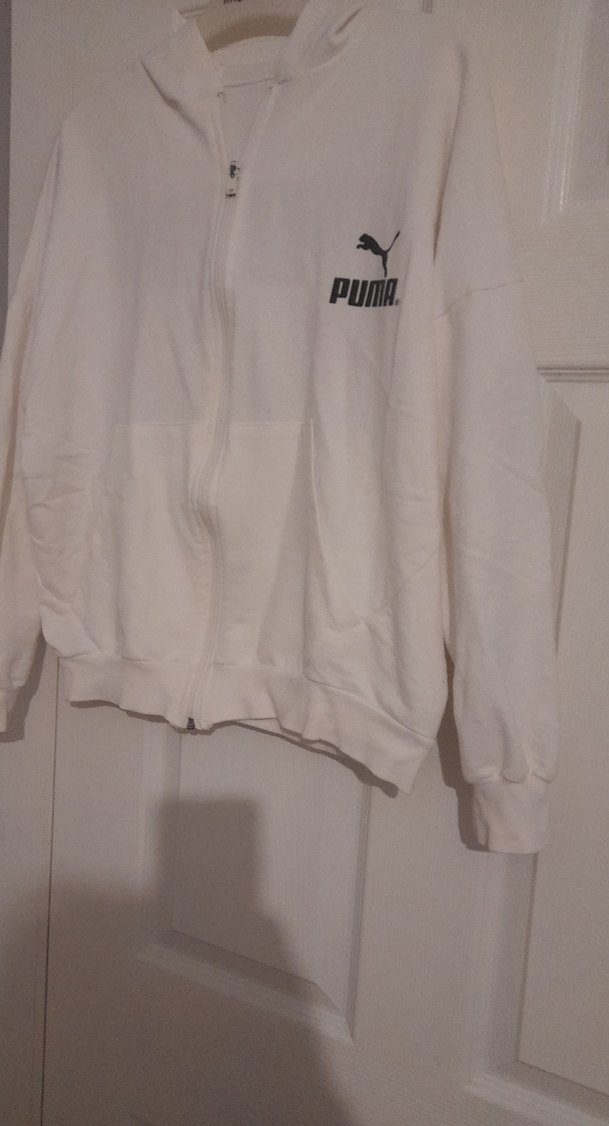 Puma Beyaz Fermuarlı Kadın Sweatshirt - Görsel 2