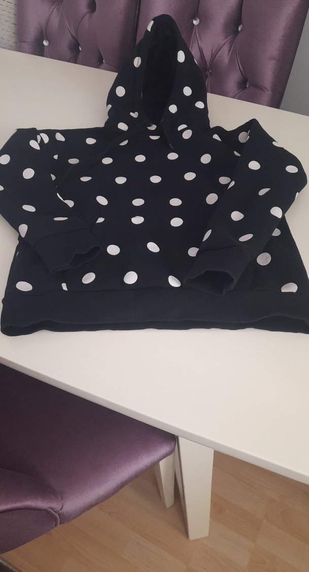 Puantiye Desenli Siyah Bluz - Görsel 2