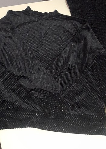 Kızlar için Siyah Örme Boğazlı Takım - Görsel 2