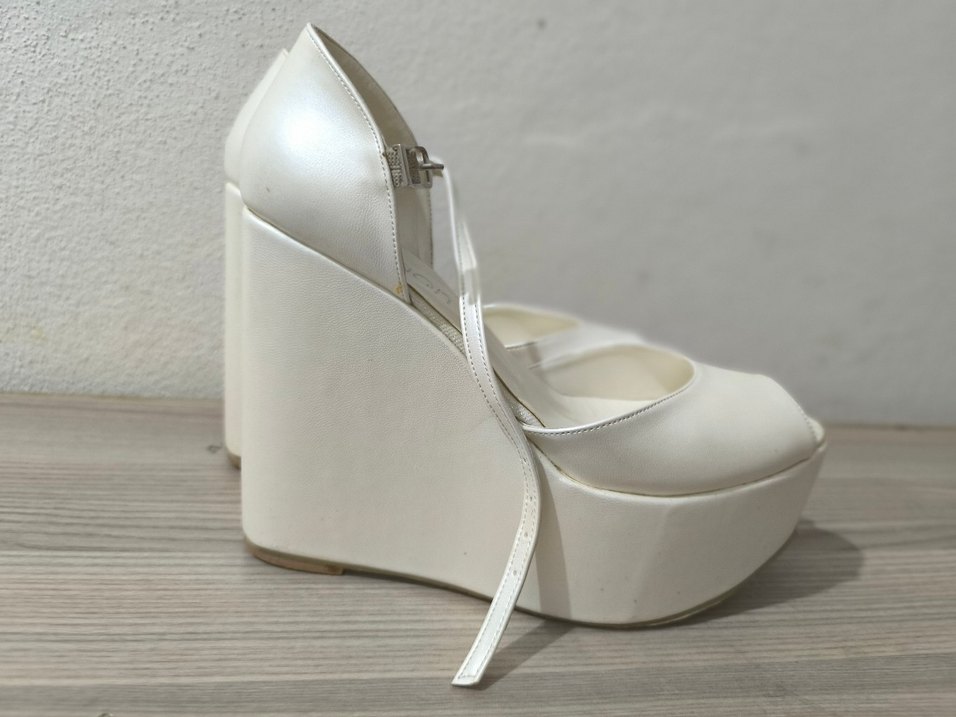 Diger Beyaz Dolgu Topuklu Abiye Ayakkabı - Görsel 5
