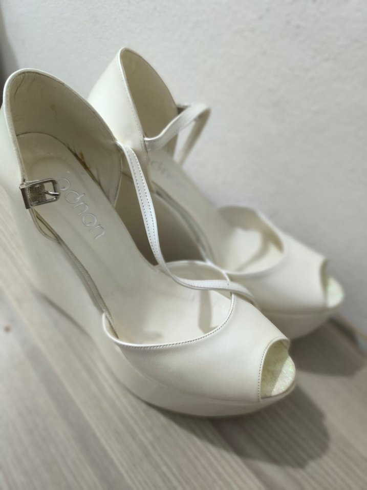 Diger Beyaz Dolgu Topuklu Abiye Ayakkabı - Görsel 2
