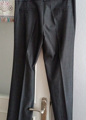 Gri Kemerli Kadın Kumaş Pantolon - Görsel 2