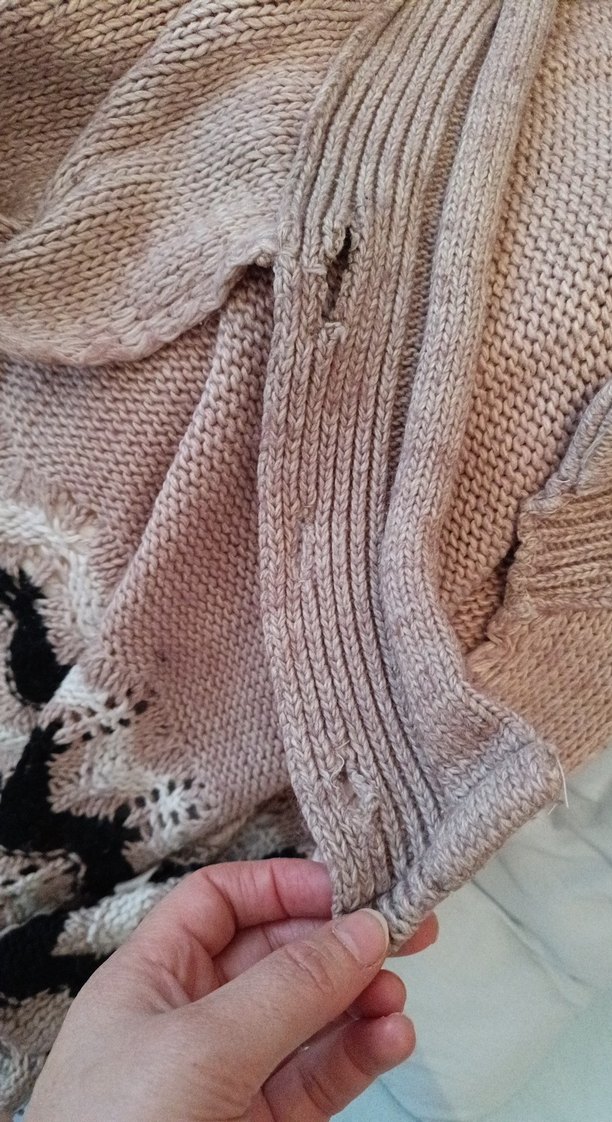 Bohem Salaş Örgü Bej Kadın Hırka - Görsel 3