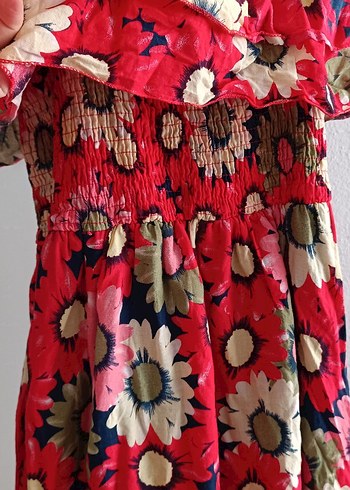 Çiçek Desenli Uzun Bohem Elbise - Görsel 2