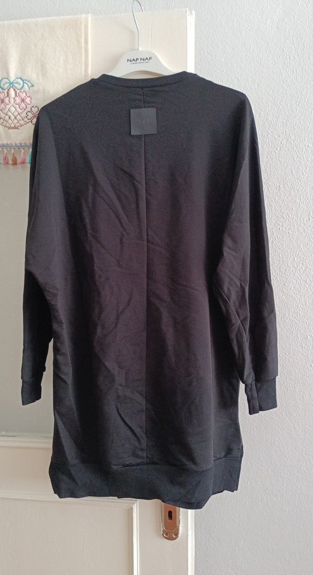 Siyah Uzun Kollu Salaş Kadın Tunik - Görsel 2