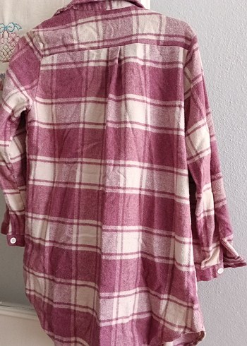 Pembe Ekose Uzun Kollu Pamuklu Gömlek - Görsel 2