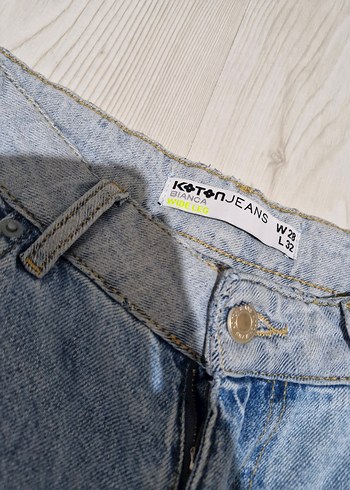 28 Beden Mavi Pastel Denim Kadın Pantolon