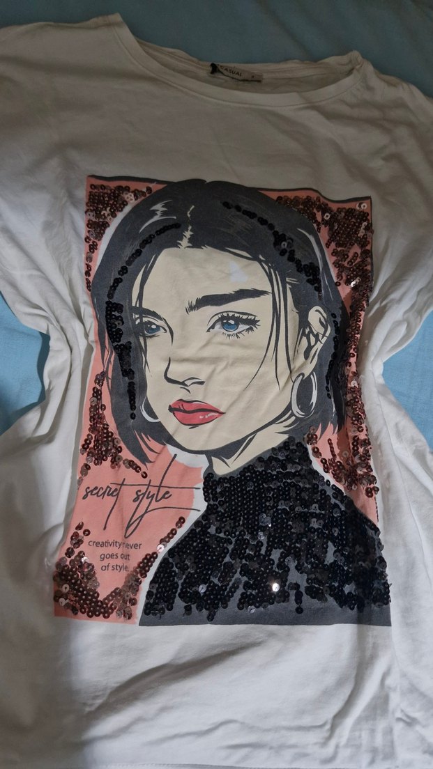 Baskılı Kısa Kollu Sokak Stili Tişört - Görsel 2