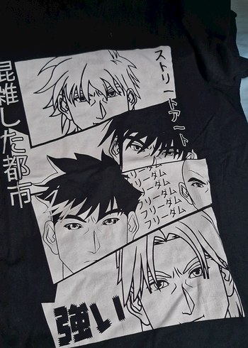 Baskılı Siyah Tişört - Görsel 2