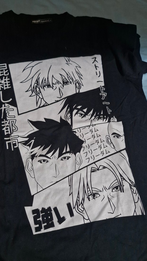 Baskılı Siyah Tişört - Görsel 2