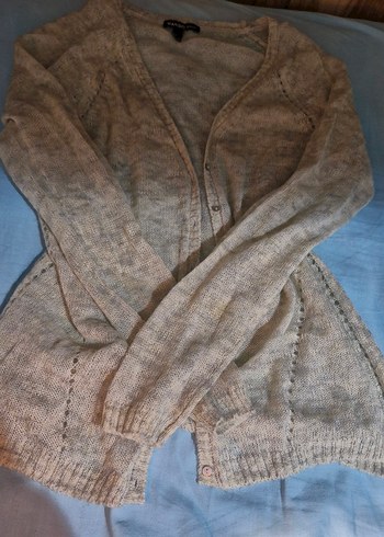 Bej V Yaka Kadın Hırka - Görsel 5