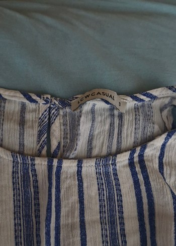 Dantel Detaylı Mavi Keten Mini Tunik - Görsel 4