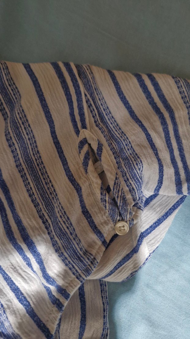 Dantel Detaylı Mavi Keten Mini Tunik - Görsel 3