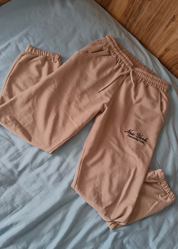 Bej Süet Rahat Kesim Kadın Eşofman Altı - Görsel 2