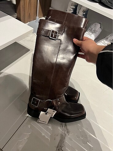 Kare burun Pull&bear kahverengi çizme