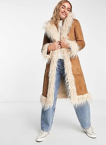 Stradivarius kaban Afgan penny Lane coat