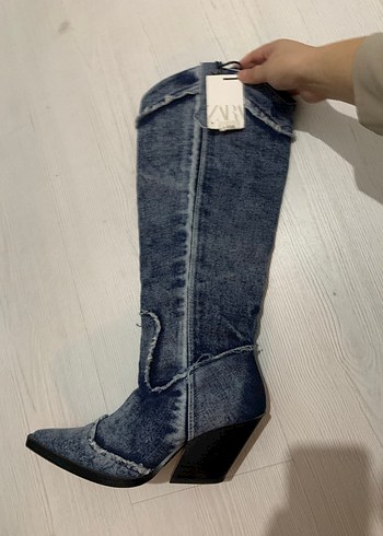 Kadın Kot jean Dizüstü çizme kovboy - Görsel 6