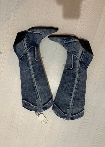 Kadın Kot jean Dizüstü çizme kovboy - Görsel 5