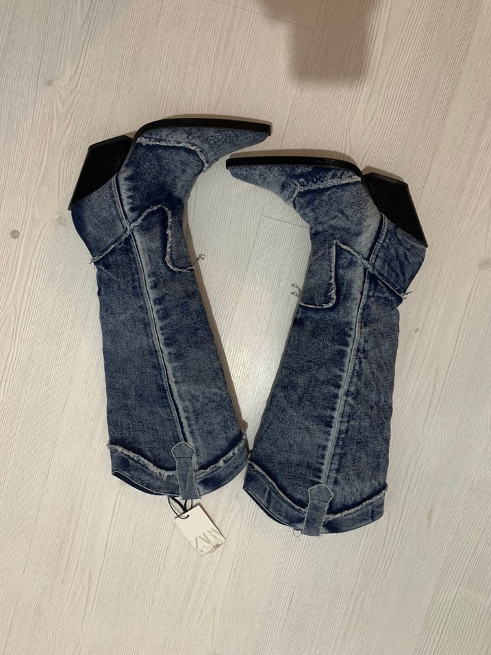 Kadın Kot jean Dizüstü çizme kovboy - Görsel 5