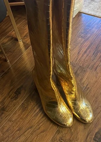Altın rengi parlak dore zara çizme - Görsel 3