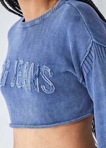 Mavi Denim Crop Kadın Sweatshirt urban outfitters - Görsel 2
