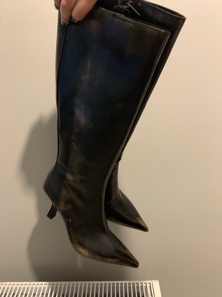 Jimmy choo muadili zara eskitme sivri burun stiletto çizme - Görsel 2