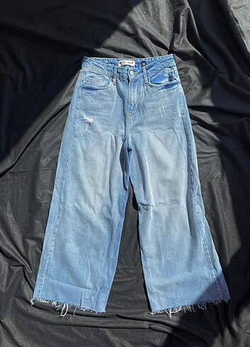 koton aesthetic vintage wide leg mavi pantolon