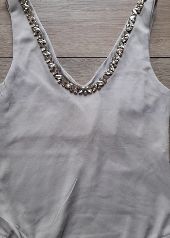 Gri Taşlı V Yaka Kadın Mayo bluz - Görsel 5