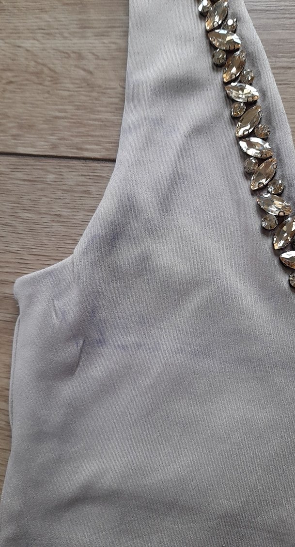 Gri Taşlı V Yaka Kadın Mayo bluz - Görsel 2