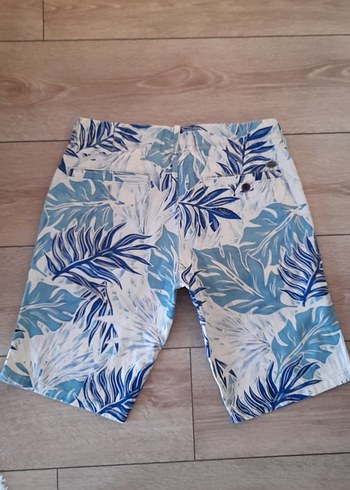 Düğmeli Mavi mavi Desenli Erkek Şort - Görsel 5