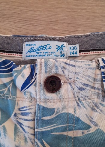 Düğmeli Mavi mavi Desenli Erkek Şort - Görsel 4