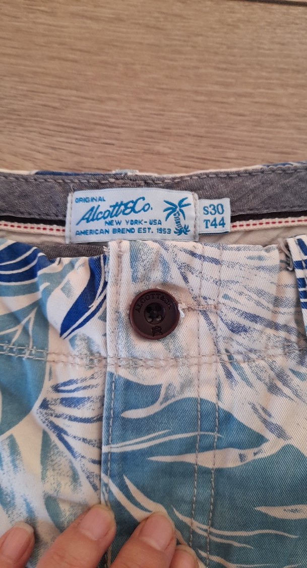 Düğmeli Mavi mavi Desenli Erkek Şort - Görsel 4