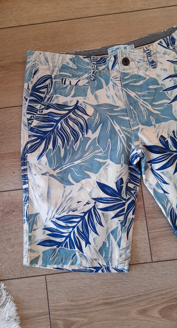 Düğmeli Mavi mavi Desenli Erkek Şort - Görsel 3